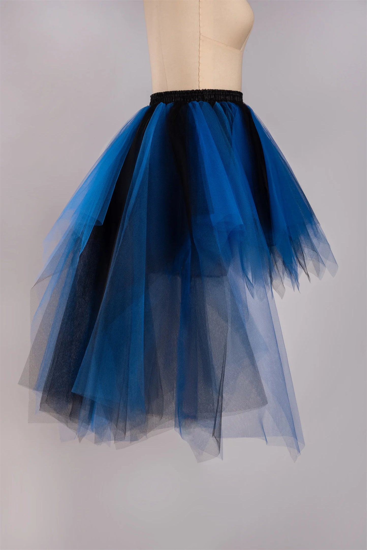 Women Hi-Lo Tulle Tutu Bustle Skirt Petticoat Clubwear Fancy Dance Asymmetric Dress For Party Fashion Casual Style New Goth Dark