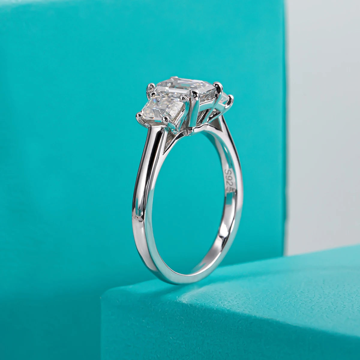 Gorgeous Moissanite Ring and Emerald Engagement Ring