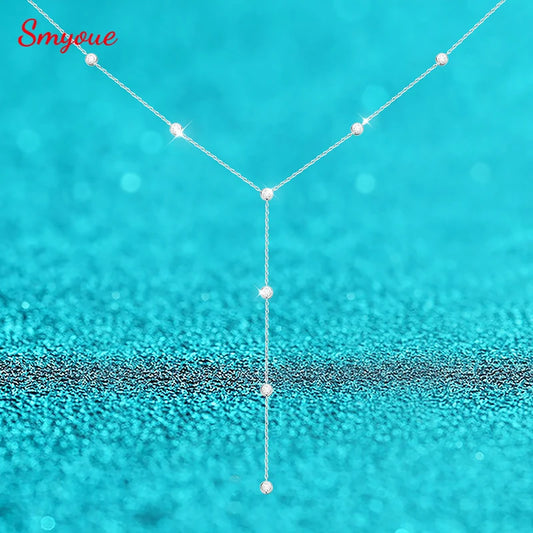 Rhodium Plated 0.1ct Full Moissanite Necklace for Women Sparkling Jewelry S925 Sterling Silver Pendant Girls Party Gift