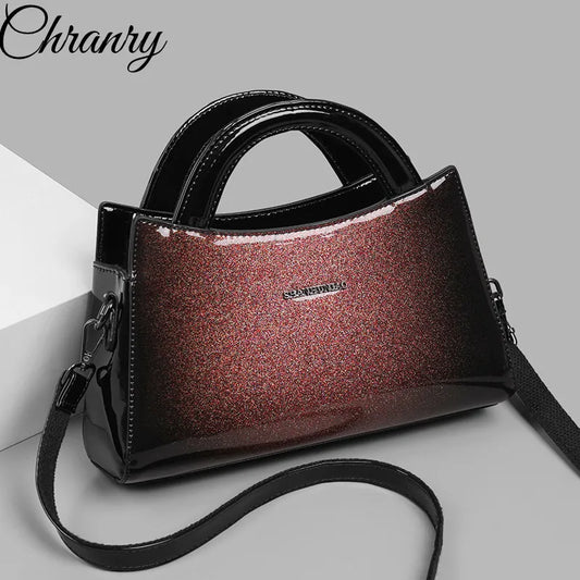 Trendy Style New Collection Brand Designer Women Crossbody Tote Bagb Sleek Ladies Essential Luxury Patent Leather Handbag