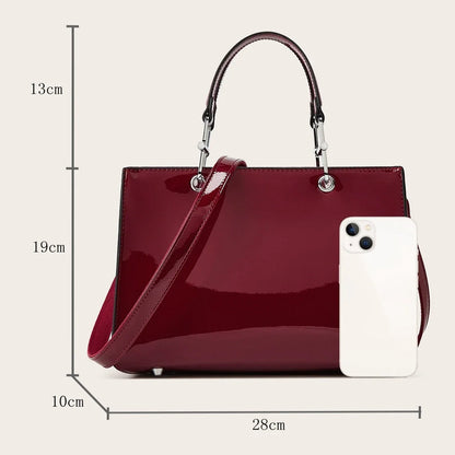 Smooth Handbags for Women Faux Leather Hand Bags for Women Trend 2024 Ladies Hand Bag Luxury Briefcase Black Wine Red Green Gold