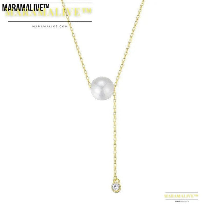 S925 Sterling Silver Pearl Tassel Necklace For Women