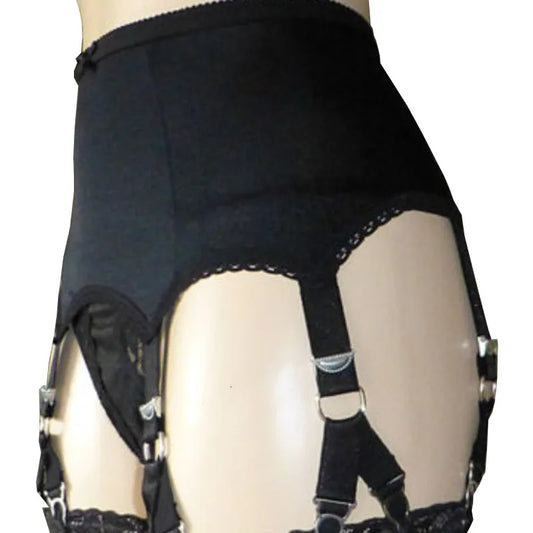 Vintage Suspender Belt Sexy Women Garter Belt with Lace Stockings Retro High Waist Suspender 6 Straps 12 Claws Lingerie Set