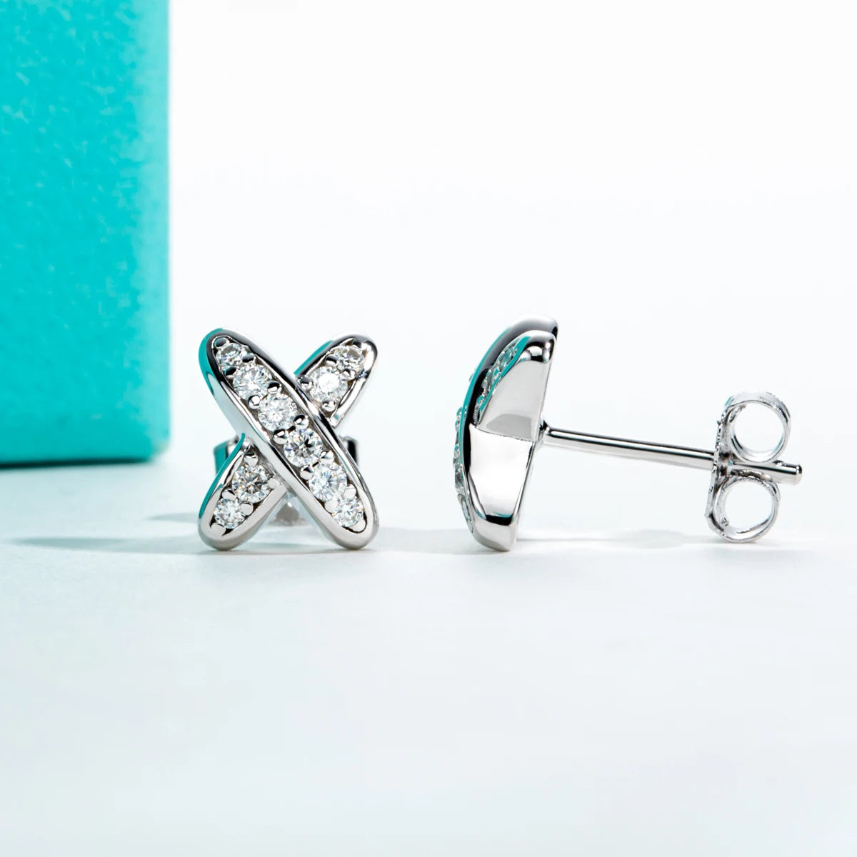 Moissanite Diamond Earrings 925 Sterling Silver D Color VVS1 Moissanite Classic Cross Stud Earrings For Woman Jewelry