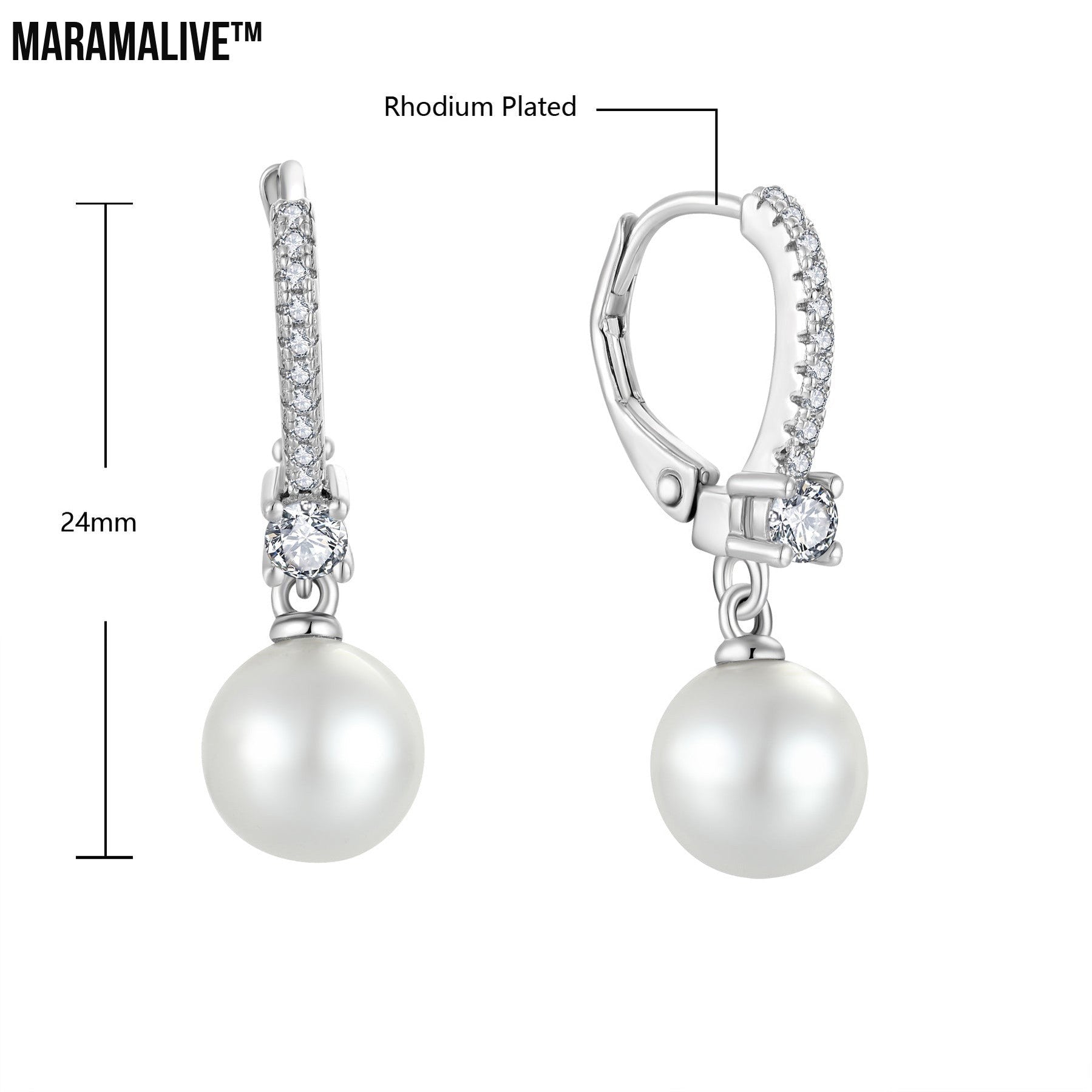 SERIOUSLY I WILL DIE WITHOUT THESE Vintage Elegant Silver Pearl Zircon Earrings