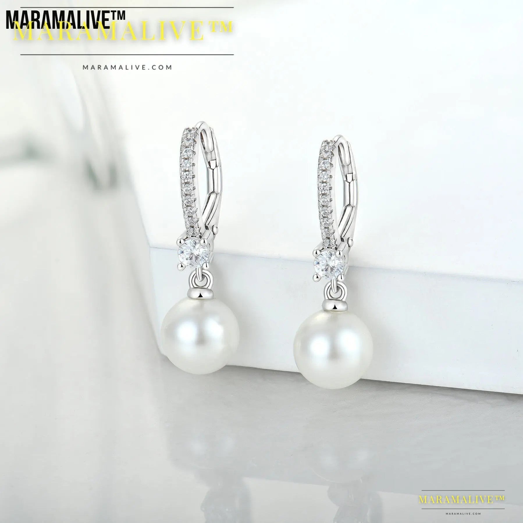 SERIOUSLY I WILL DIE WITHOUT THESE Vintage Elegant Silver Pearl Zircon Earrings