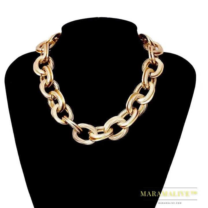 SHIXIN Punk Exaggerated Heavy Metal Big Thick Chain Choker Necklace Women Goth Fashion Night Club Jewelry Female Chocker Collier