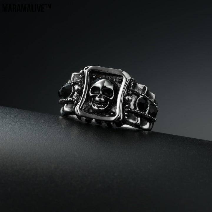 SKULL PUNK STAINLESS STEEL RING