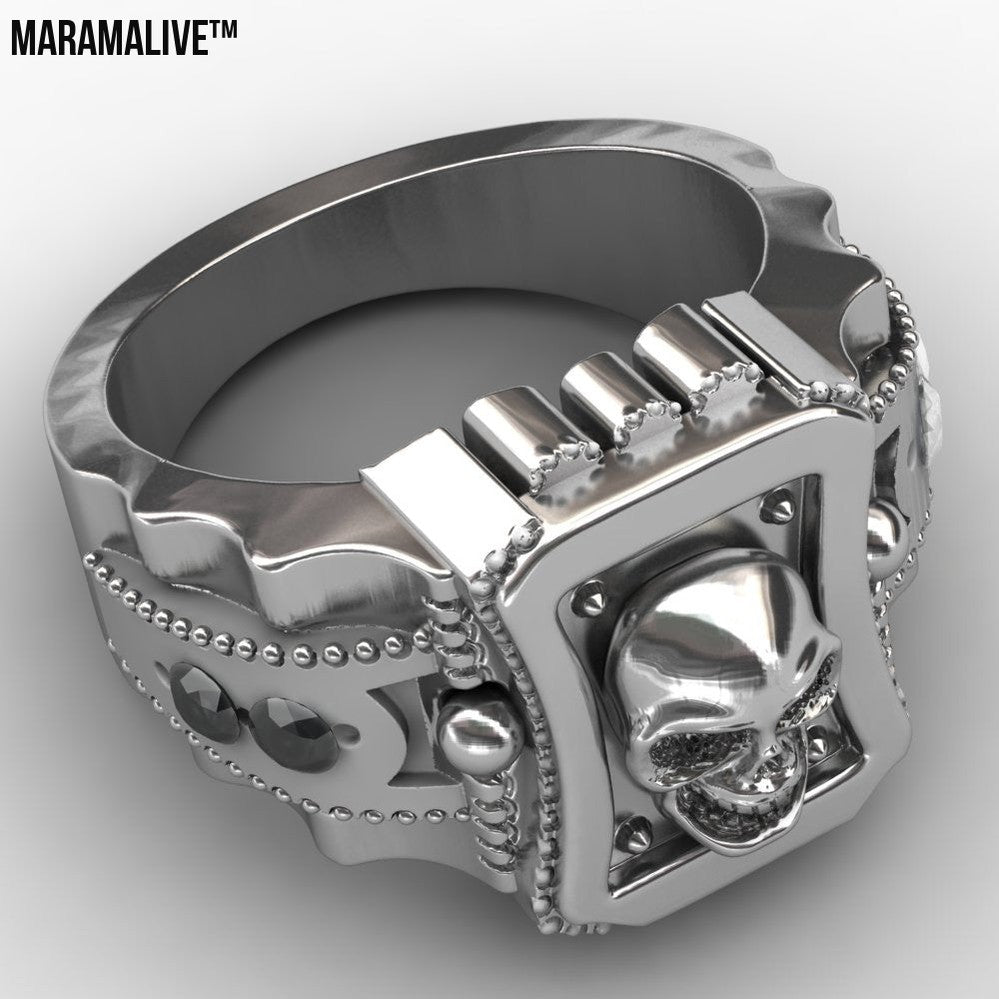 SKULL PUNK STAINLESS STEEL RING