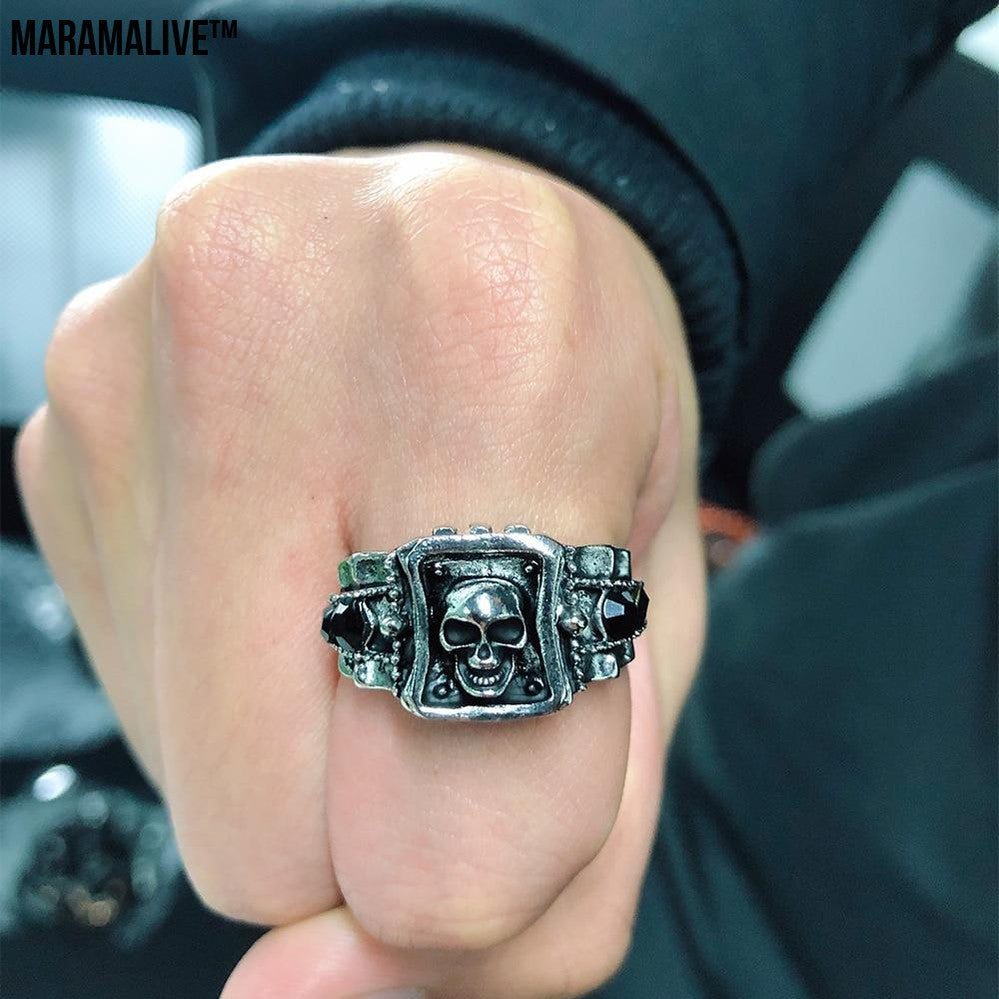 SKULL PUNK STAINLESS STEEL RING