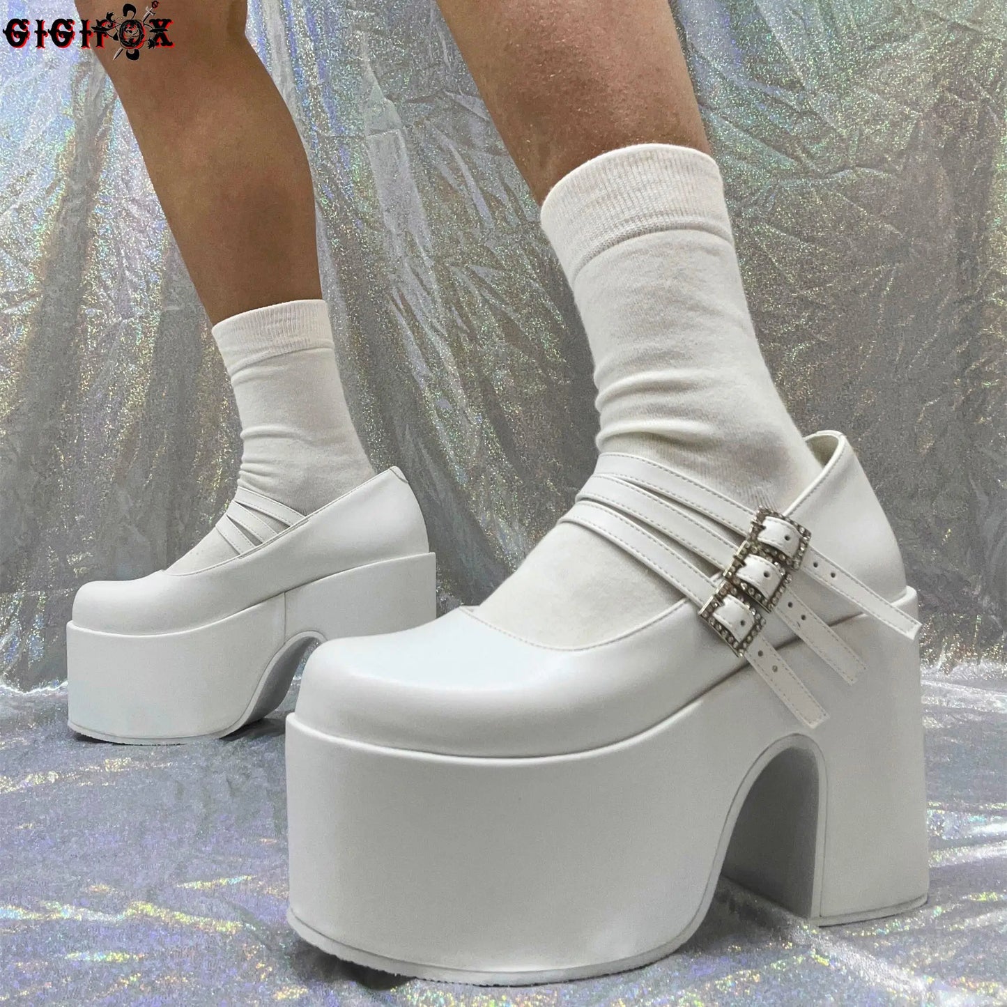 Brand Luxury Platform High Heels Shoes For Women Buckle Chunky Heels Fashion Gothic Casual Cosplay Spring Shoes Ladies