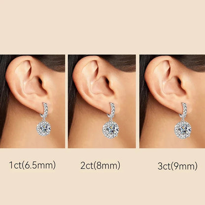 Original 3ct moissanite Hoop earring for Women Round Sunflower Diamond Drop Earring With Gra 925 silver Fine Jewelry 2024 trend