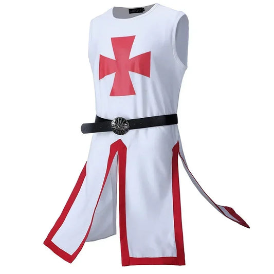 Stage costume Knight Templar Cloth Medieval Knight Pirate Prince Gothic retro hooded cape Cape waist seam stitching man