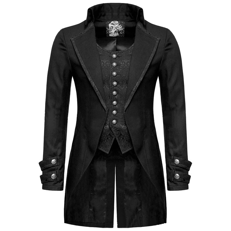 Goth Retro Men's Steampunk Jacket Gothic Victorian morning dress Cosplay Anime Costume Gothic Fashion Men Jacket for autumn 2023