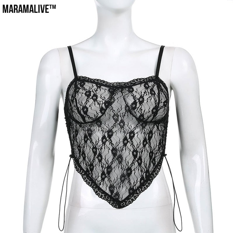 Saucy Sheer Lace Crop Top - Be a Tease in This Flirty Little Number