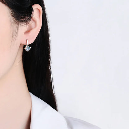 EWYA 100% Real 2CT D Color Moissanite Hoop Earrings For Women Party S925 Sterling Silver Diamond Earring Fine Jewelry Wholesale