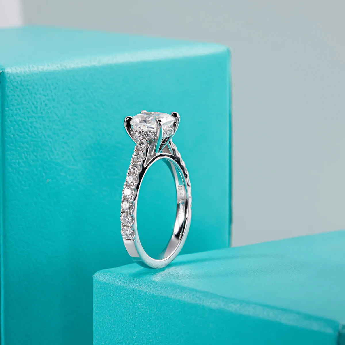 Elegant Sparkling Moissanite Engagement Ring - Simply Perfect!