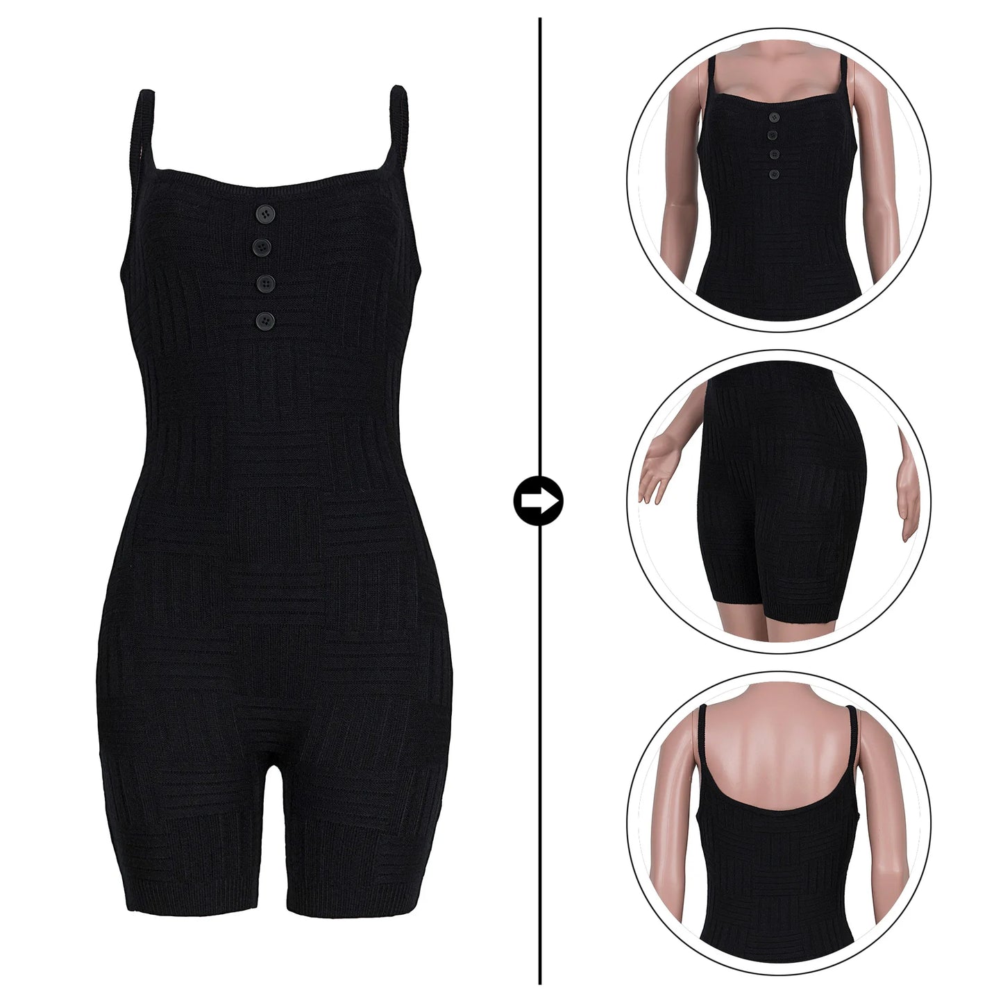 Woman Casual Summer Backless Romper Ladies Sexy Solid Color Breathable Sleeveless Suspenders One Piece Playsuits