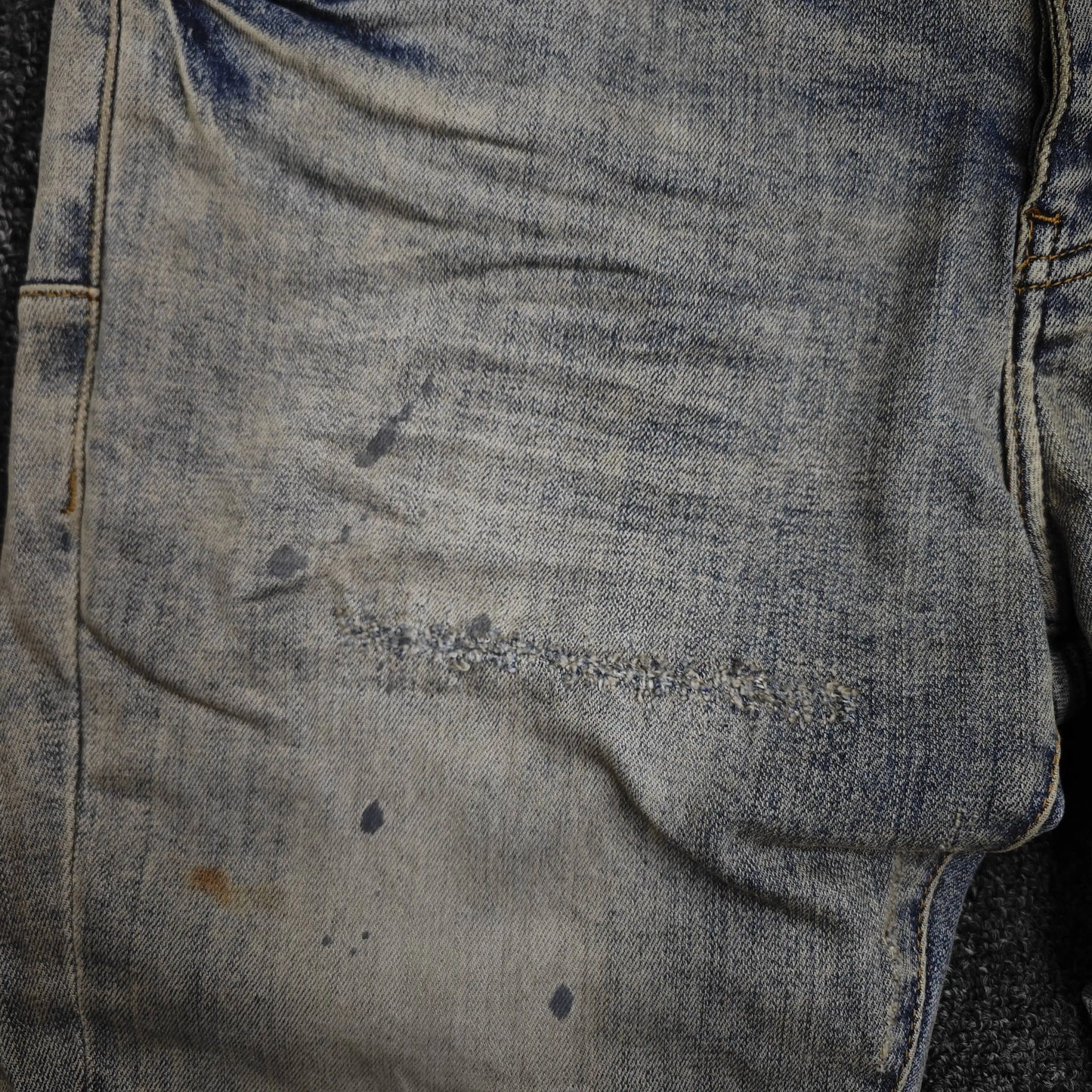 Purple Indigo Repair Bleach Gradient Low Rise Skinny Jean