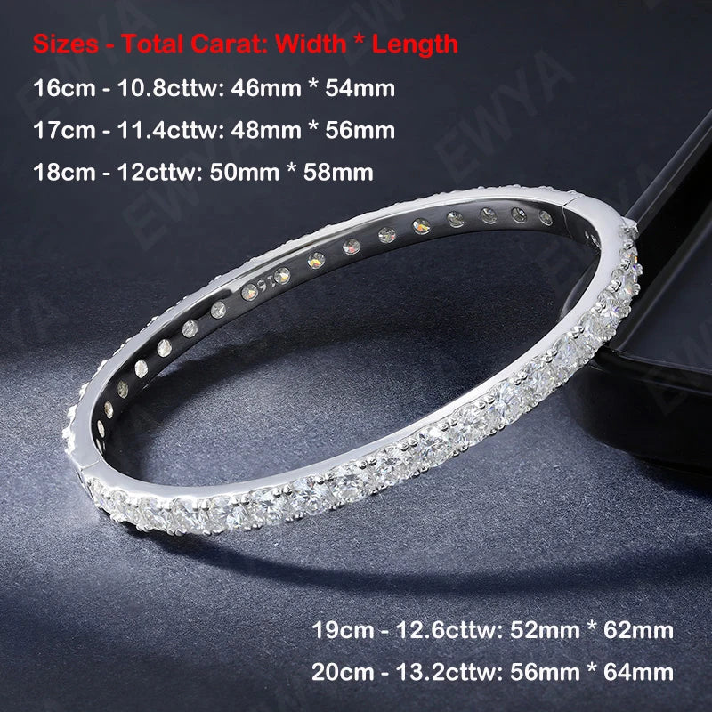 Sparkling D Color 3/4mm Full Moissanite Tennis Bracelet Bangle For Women 925 Silver Plated 18K Diamond Link Chain Bracelets