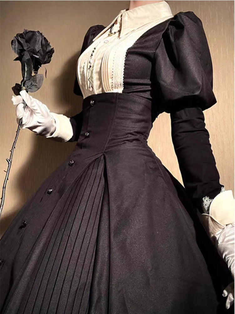 Dark Gothic Style Halloween Cosplay Niche Dress Women's Lolita Long