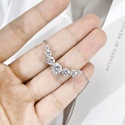Luxury 1.7/2.8/5cttw Moissanite Pendant Necklace for Women 925 Sterling Silver Necklaces Wedding Anniversary Fine Jewelry