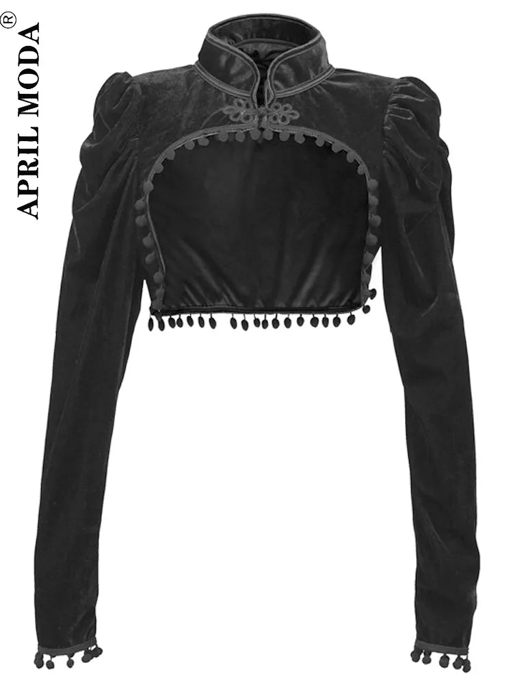 Victorian steampunk leather jackets and coats. Black Velvet with long sleeves