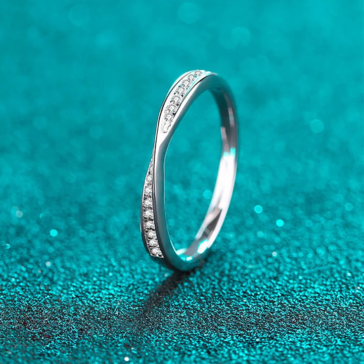 Sterling silver moissanite rings for couples.
