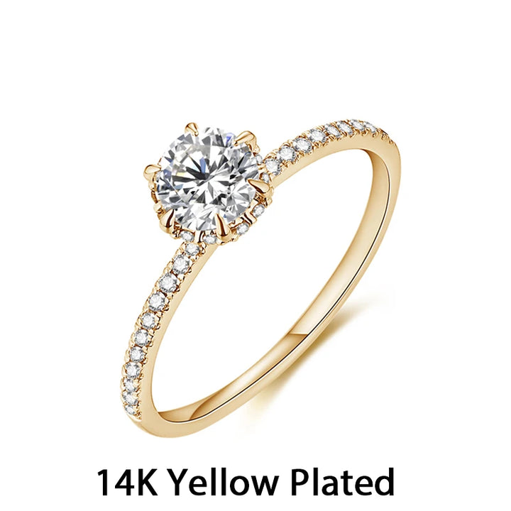 Moissanite rings: engagement, wedding, diamond, 10K gold.