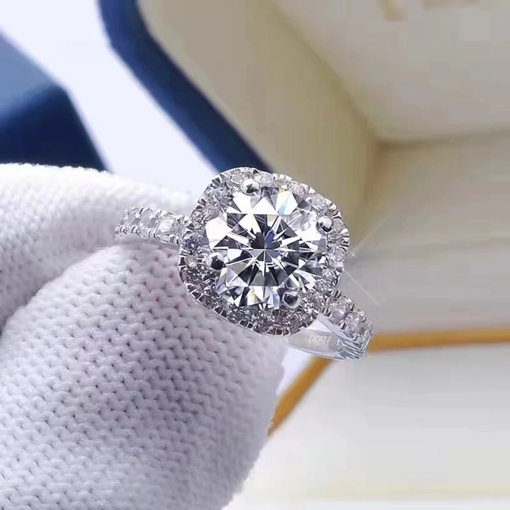 Square Moissanite Diamond Alternative Engagement Ring.