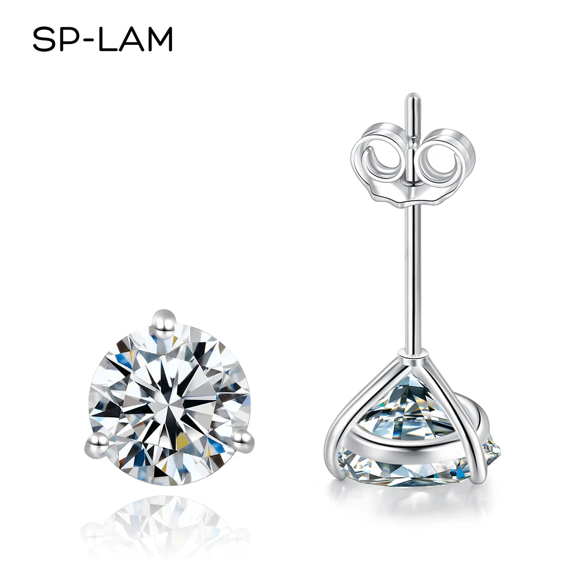 Moissanite Stud Earrings Women Sterling Silver 925 Classic Style Fashion Small Earring Pendants