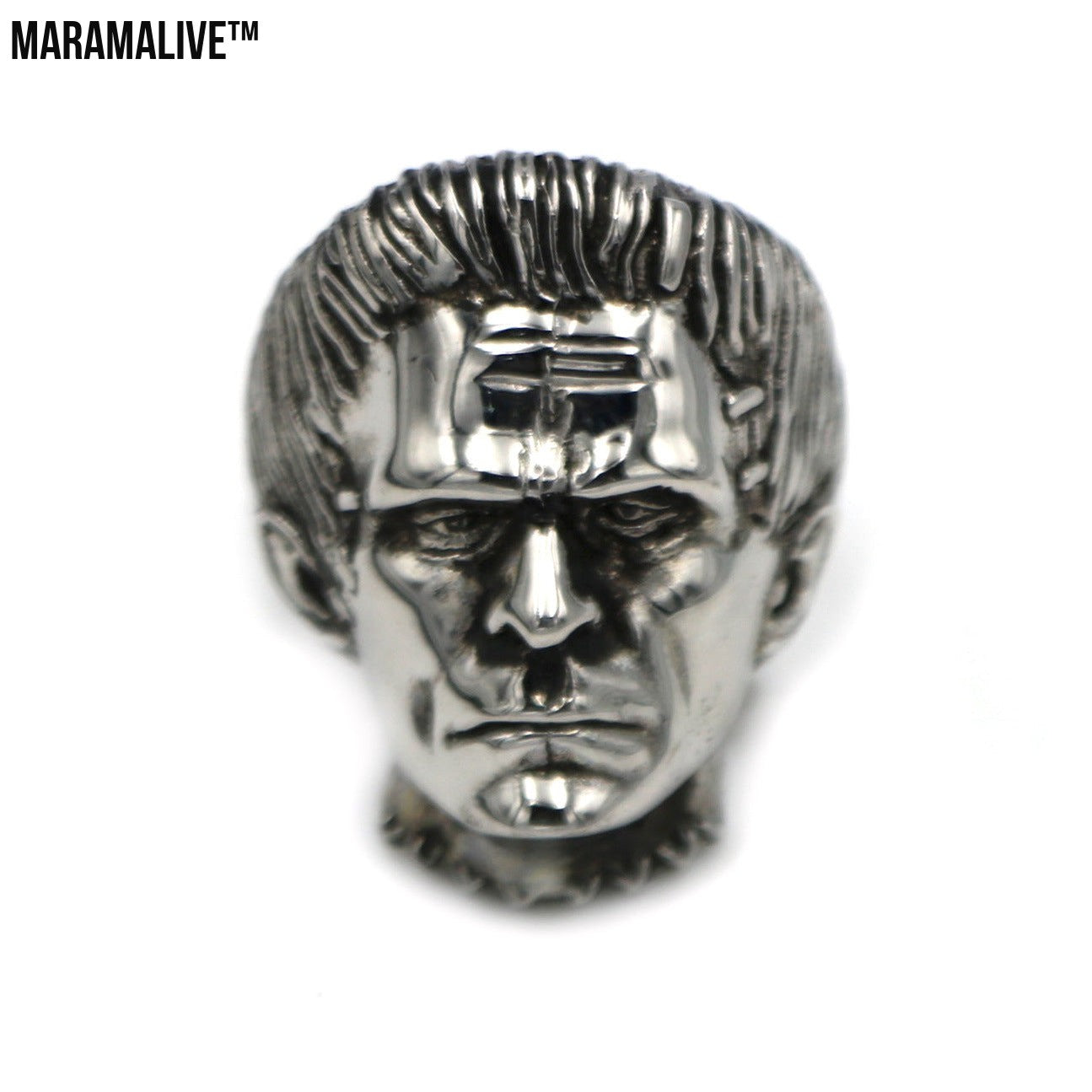 Science Fiction Victor Frankenstein Rings Punk Horror Scientist Stainless Steel Skull Ring Men's Biker Jewelry