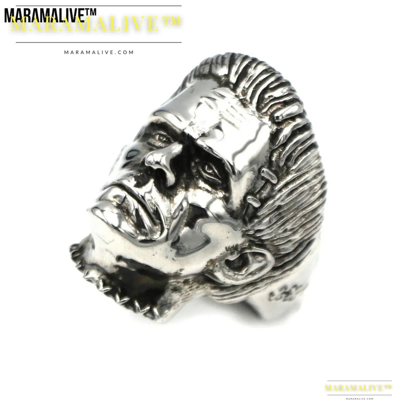 Science Fiction Victor Frankenstein Rings Punk Horror Scientist Stainless Steel Skull Ring Men's Biker Jewelry