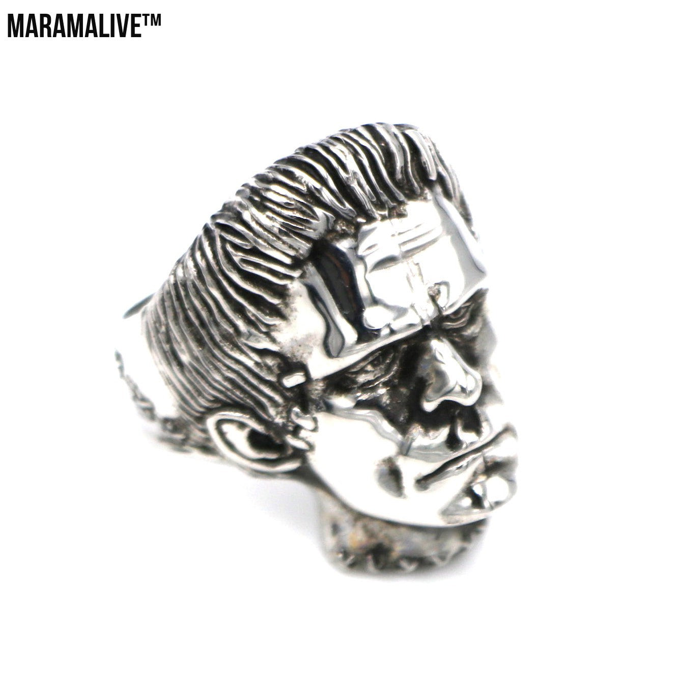 Science Fiction Victor Frankenstein Rings Punk Horror Scientist Stainless Steel Skull Ring Men's Biker Jewelry