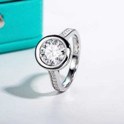 Brilliant Moissanite Silver Engagement Rings