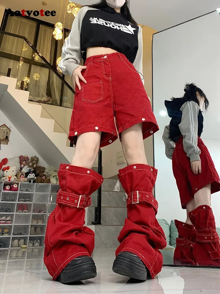 Wide Leg Denim Pants for Women 2024 Casual High Waisted Y2k  Baggy Jeans Fashion Vintage Streetwear Hip Hop Chic Jeans