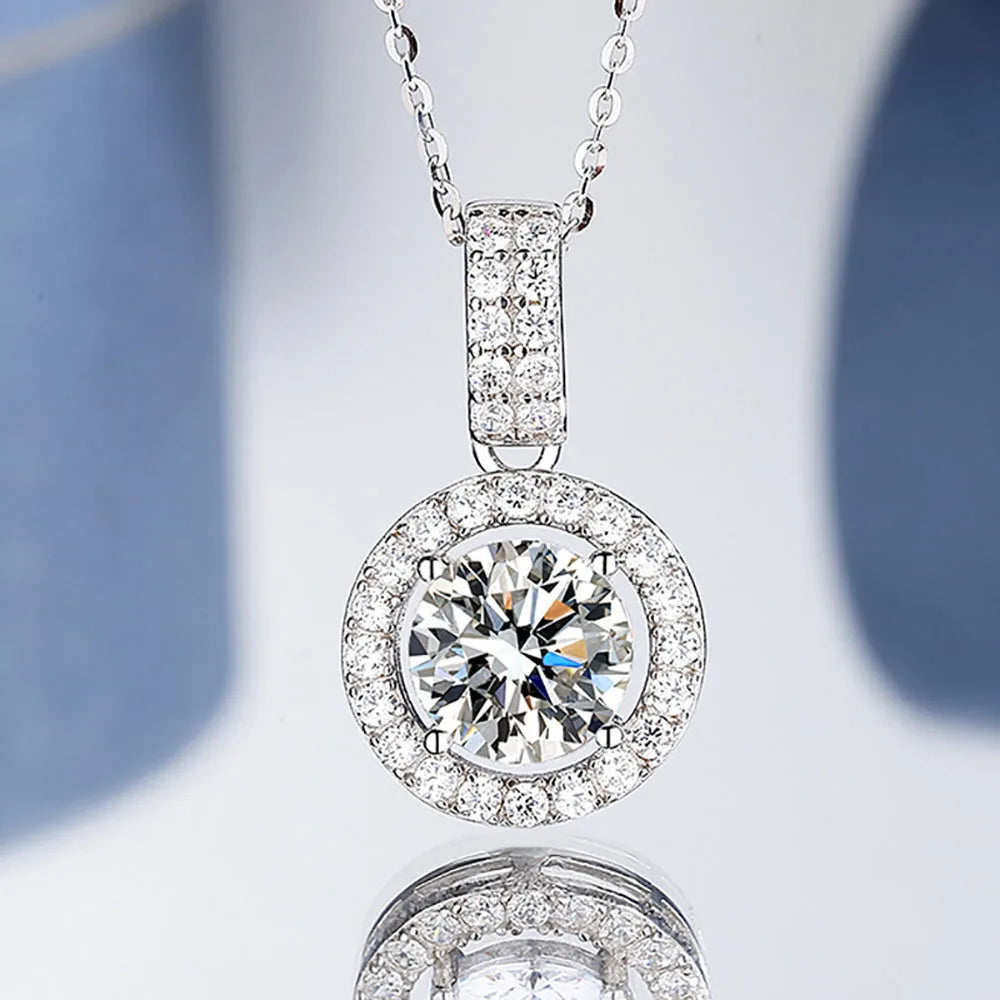 10ct Moissanite Solitaire Necklace for Women