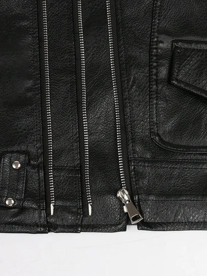 Black Motorcycle Pu Leather Vest Men Zipper Pockets Plus Size Faux Leather Biker Sleeveless Jacket 4xl 5xl