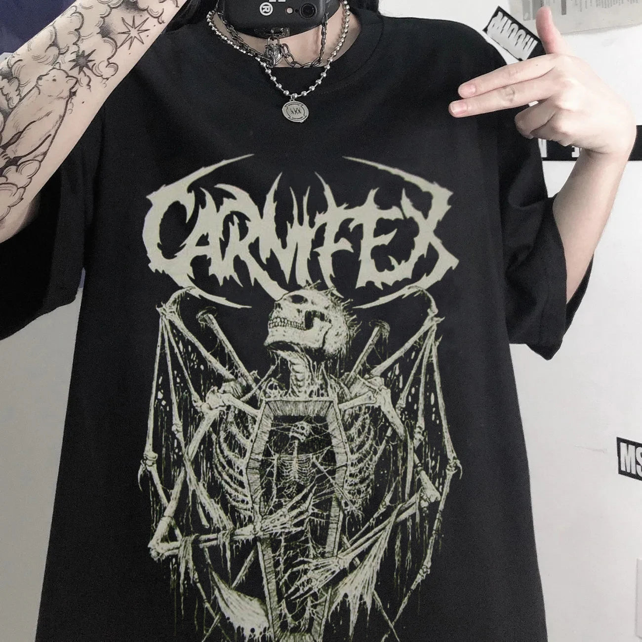 Summer Unisex T-shirt Punk Goth T Shirt for Men Aesthetic Loose Dark Grunge Streetwear Gothic Top Cotton Men's Clothing