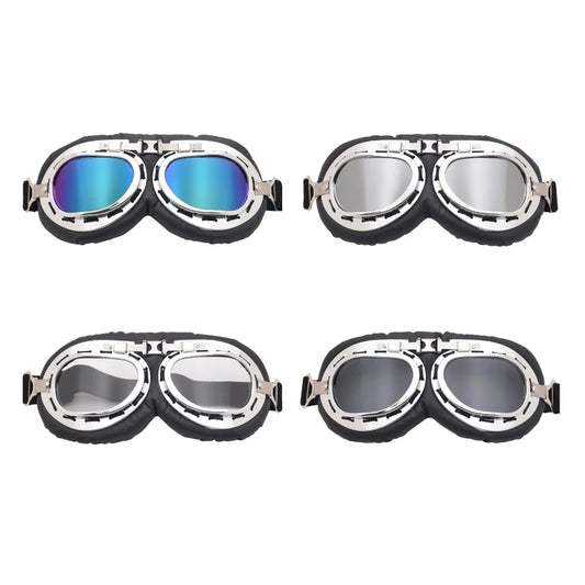 Windproof Retro Motorcycle Goggles Glasses Vintage Moto Classic Goggles for Pilot Style Steampunk ATV Bike Copper Helmet