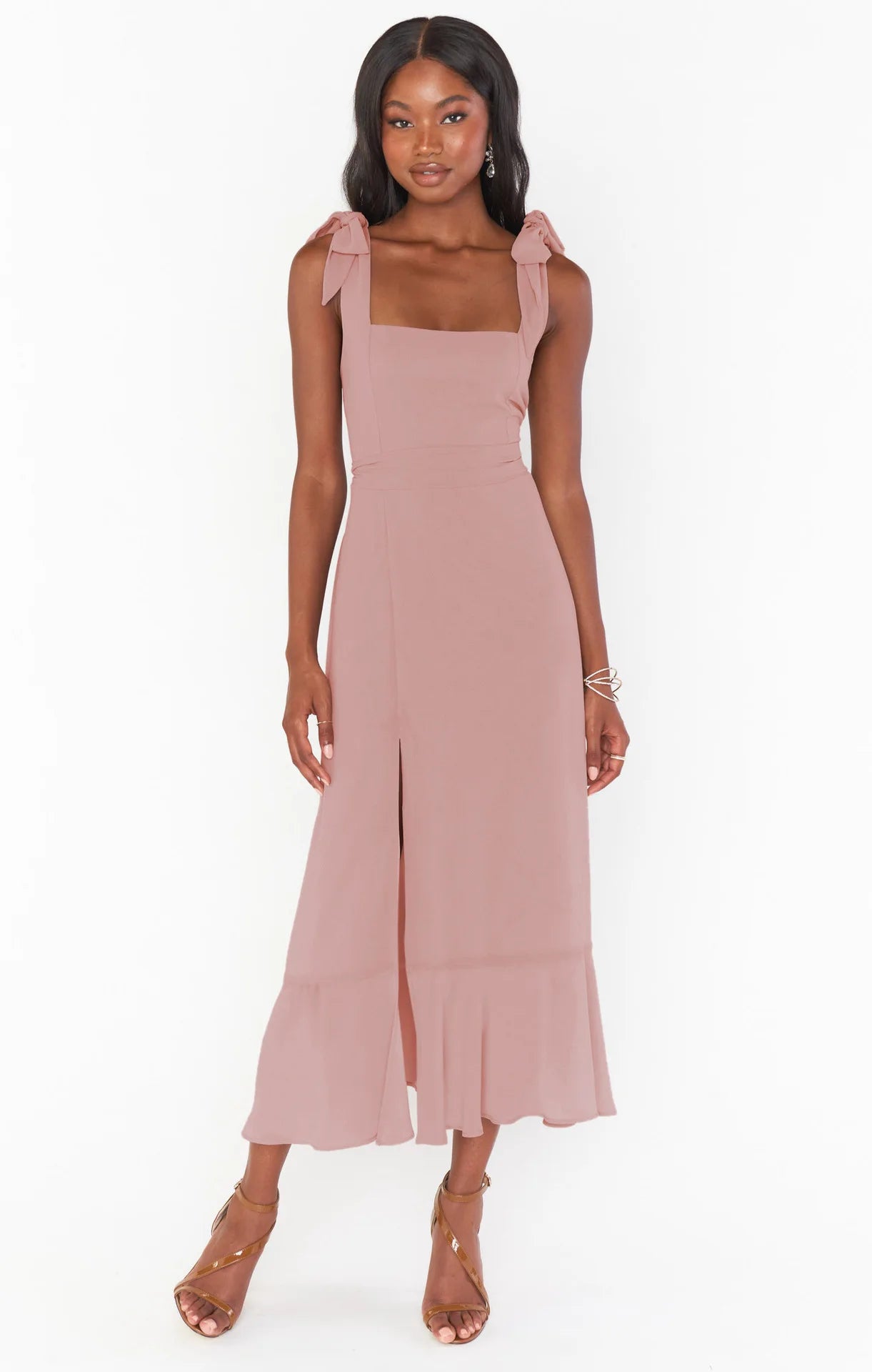 Elegant Fashion Women'S Temperament Commuter Slit Dress Solid Color Fallow Skirt Urban Style High-Waisted A-Line Dress