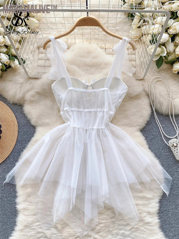 Senior Sheer Lace Sensual Nightwear Women Strap Transparent Backless Mini Dress Temptation Erotic Mesh Sexy Pajamas