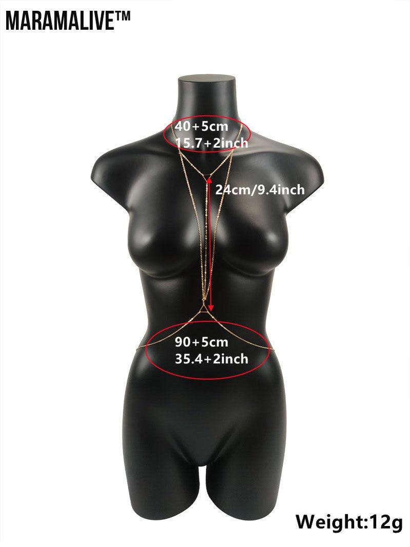 Sexy Body Jewelry Chest Necklace Gothic Charm Body Chains