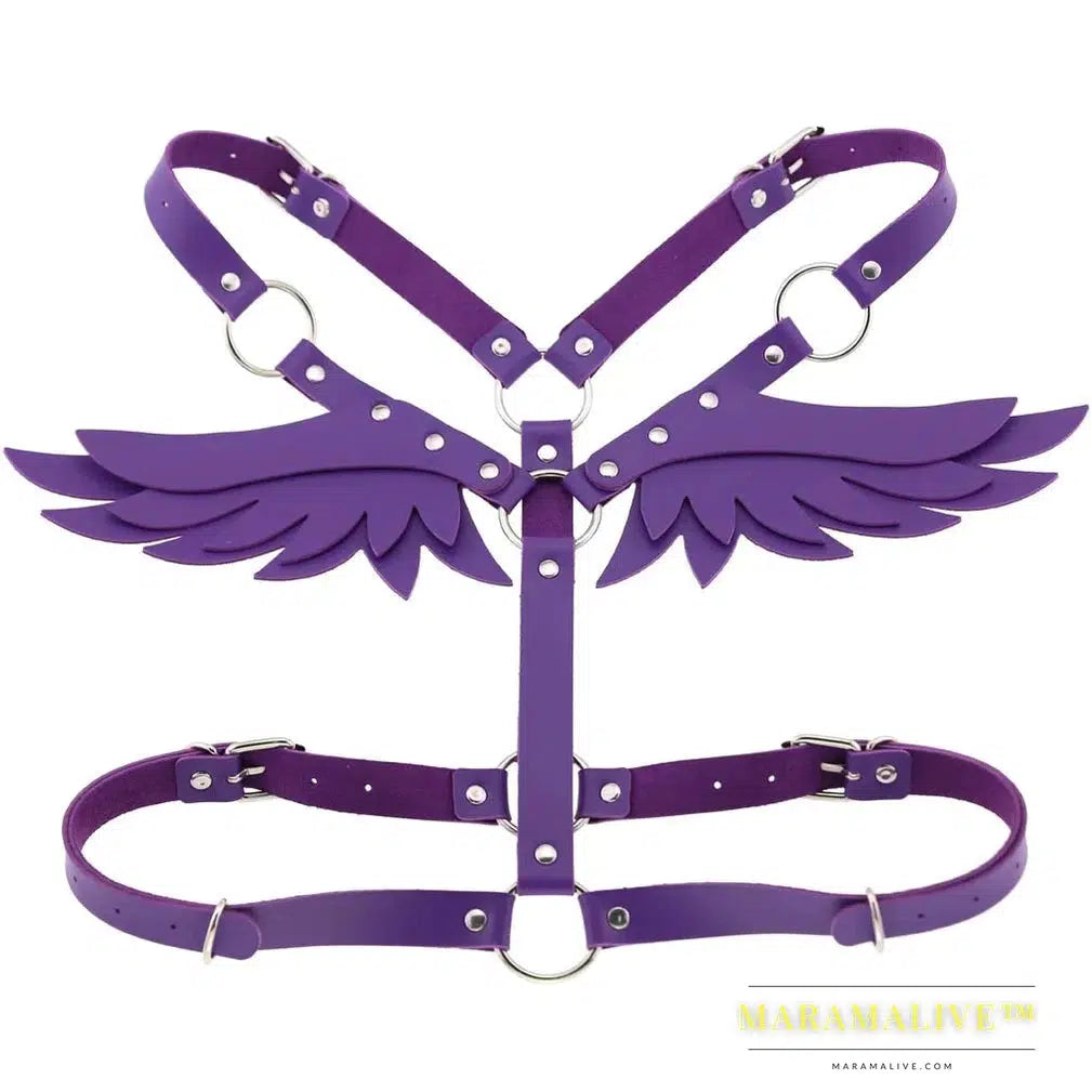 Sexy Wings Leather Body Harness Woman Fashion Goth Punk Strap Festival Girls Lingerie Cosplay Jewelry