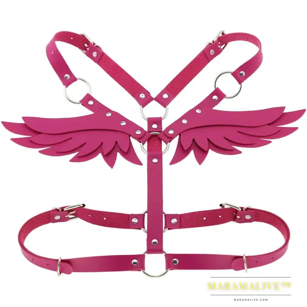 Sexy Wings Leather Body Harness Woman Fashion Goth Punk Strap Festival Girls Lingerie Cosplay Jewelry