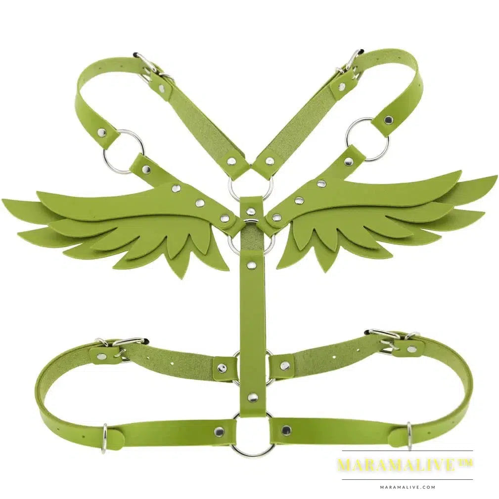 Sexy Wings Leather Body Harness Woman Fashion Goth Punk Strap Festival Girls Lingerie Cosplay Jewelry