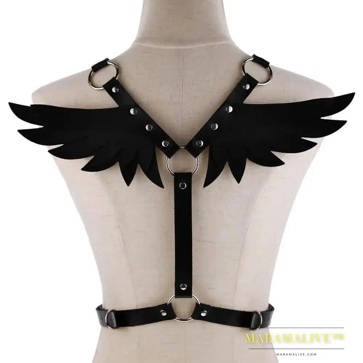 Sexy Wings Leather Body Harness Woman Fashion Goth Punk Strap Festival Girls Lingerie Cosplay Jewelry