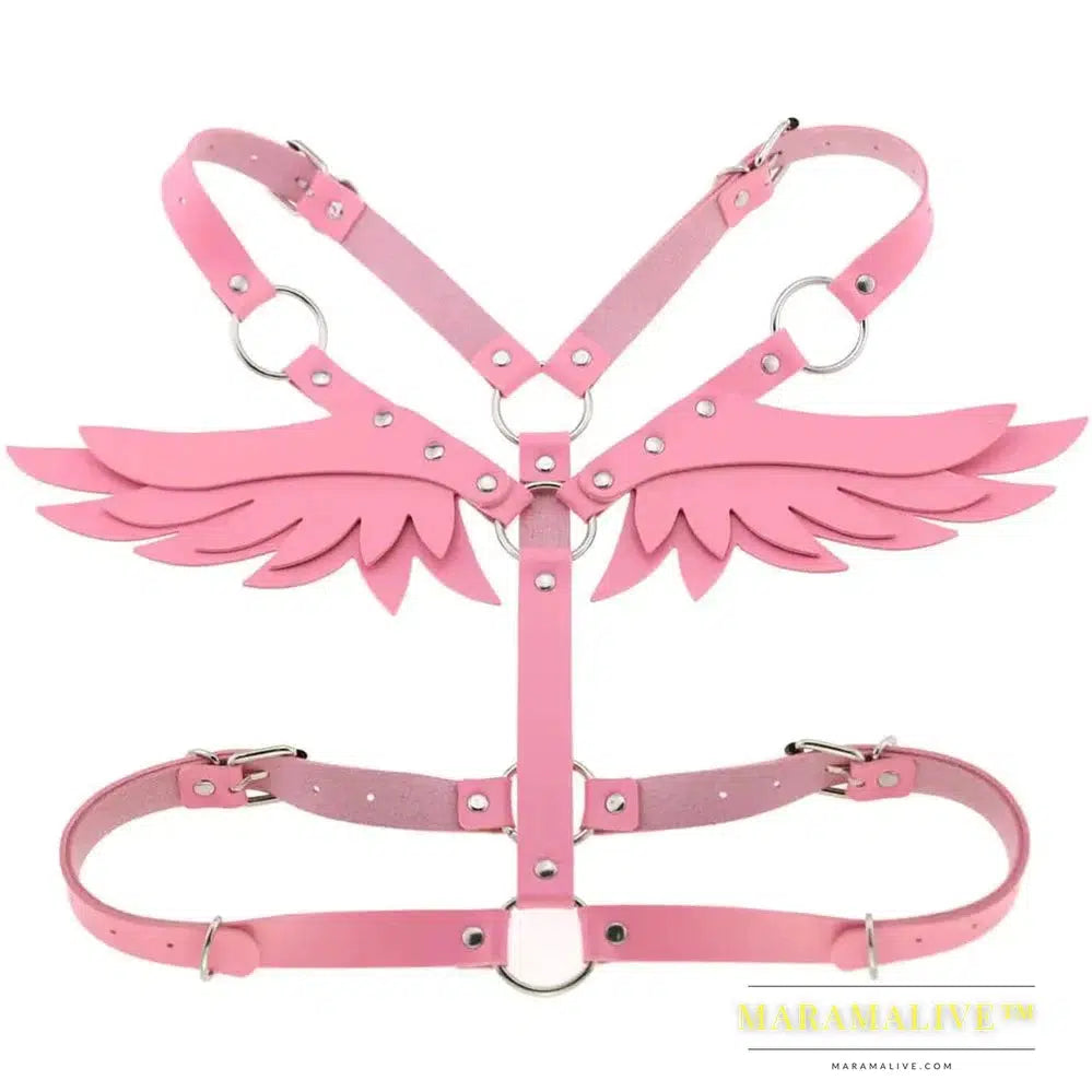 Sexy Wings Leather Body Harness Woman Fashion Goth Punk Strap Festival Girls Lingerie Cosplay Jewelry