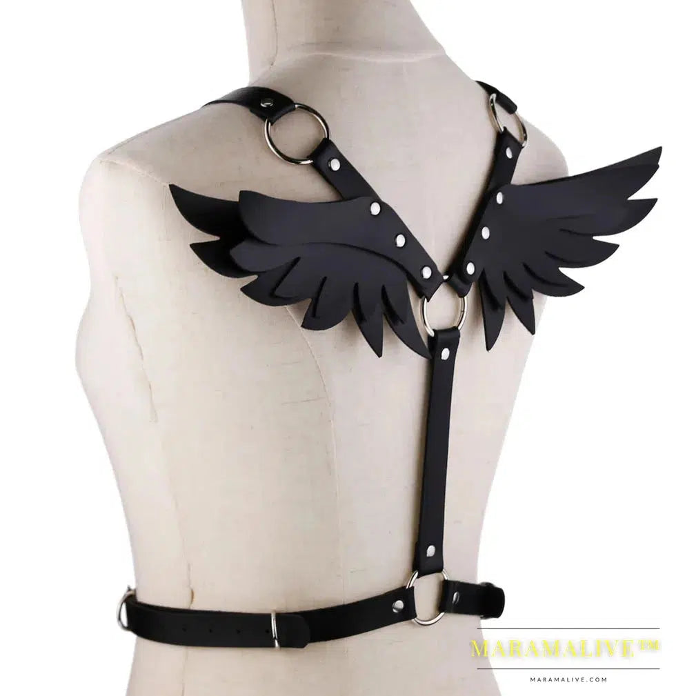 Sexy Wings Leather Body Harness Woman Fashion Goth Punk Strap Festival Girls Lingerie Cosplay Jewelry