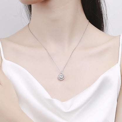 10 Carat Big Moissanite Necklace For Women S925 Sterling Silver Classic Round Bag Pendant Fine Jewelry